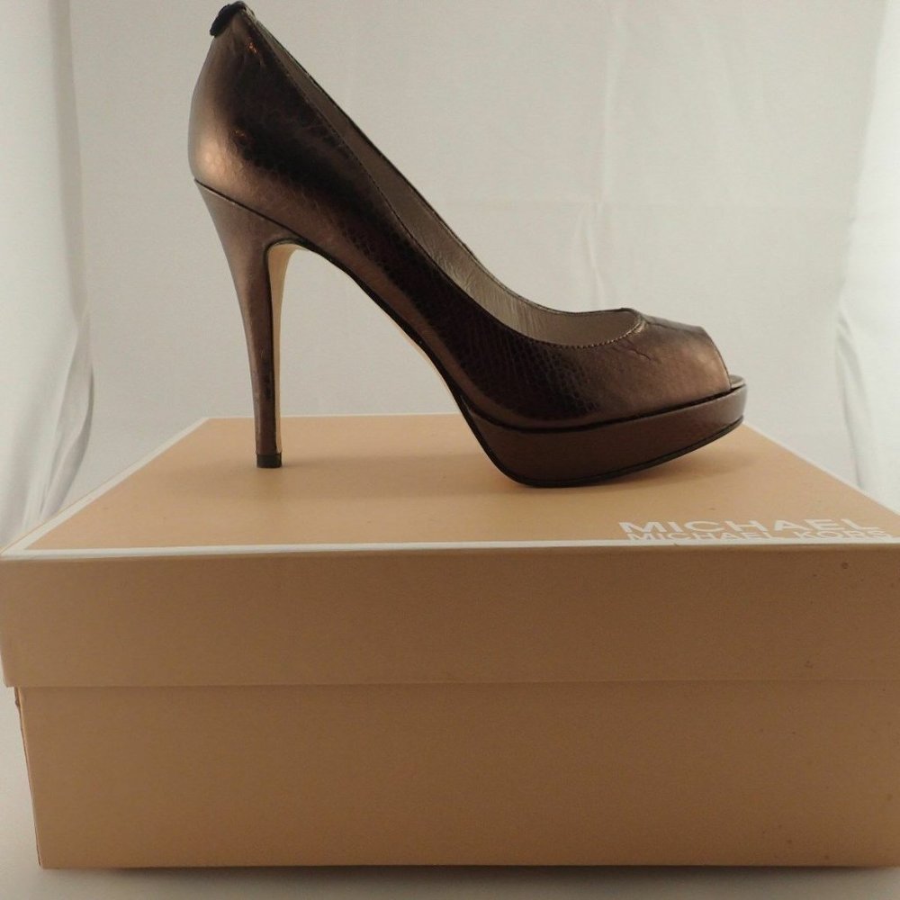 NIB MICHAEL KORS MK 40H2YOHP1E COCOA PLATFORMS 9.5